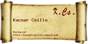 Kacsar Csilla névjegykártya